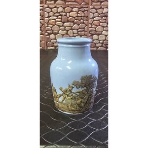 Prattware Blue Boar Hunt Scene Meat Paste Jar